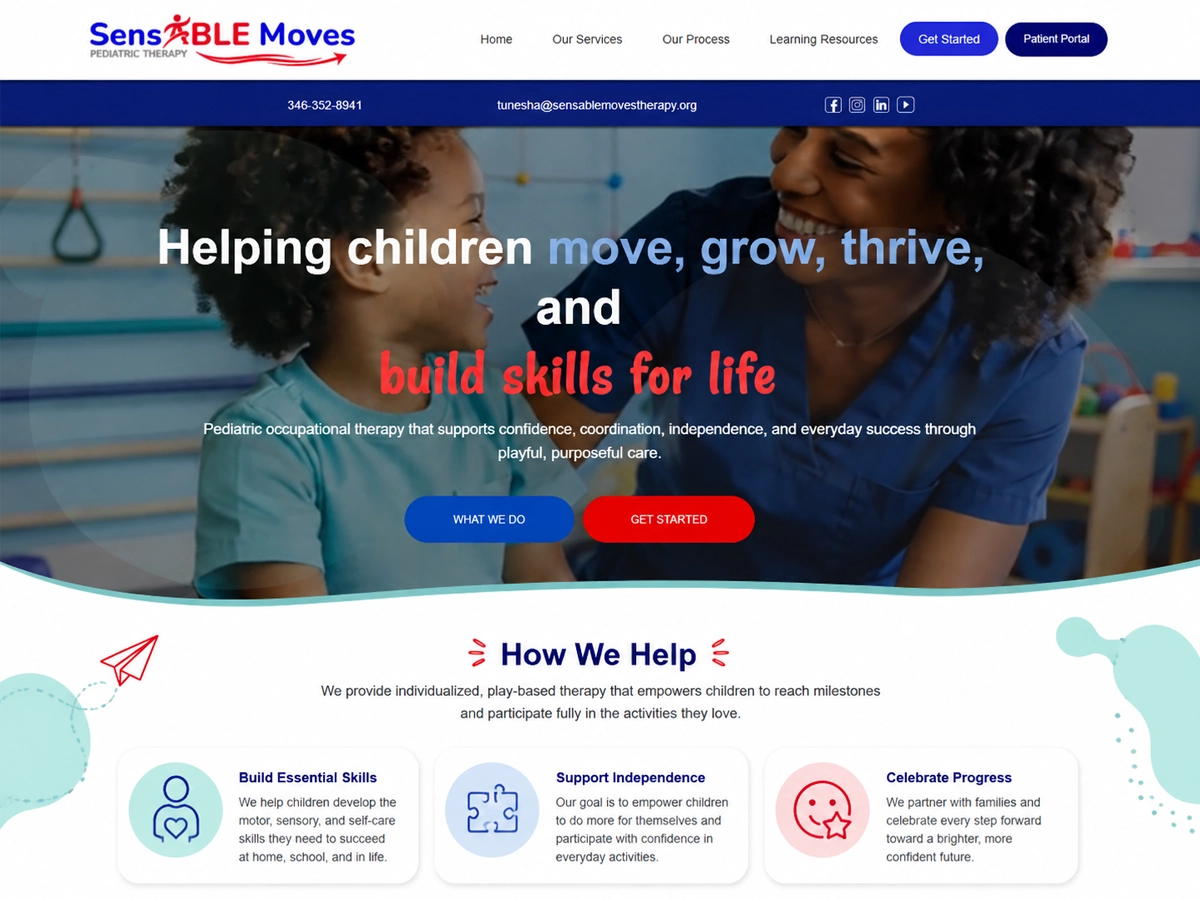 SensABLE Moves website homepage